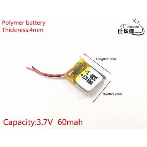 401215 3,7v 60mah 4mm X 12mm X 15mm 2 Fios 1 Unidade - 401215 3,7v 60mah 4mm X 12mm X 15mm 2 Fios 1 Unidade -