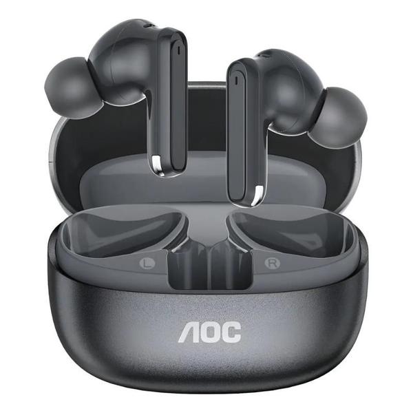 Fone de Ouvido Bluetooth AOC ACT1511 Sem Fio com Microfone Cor Preto