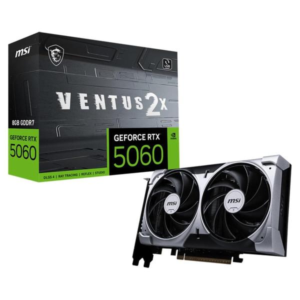 Placa De Vídeo Msi Rtx 5060 Ventus 2x Oc 8gb Gddr7 128 Bit Ray Tracing Dlss 4 G5060-8v2c