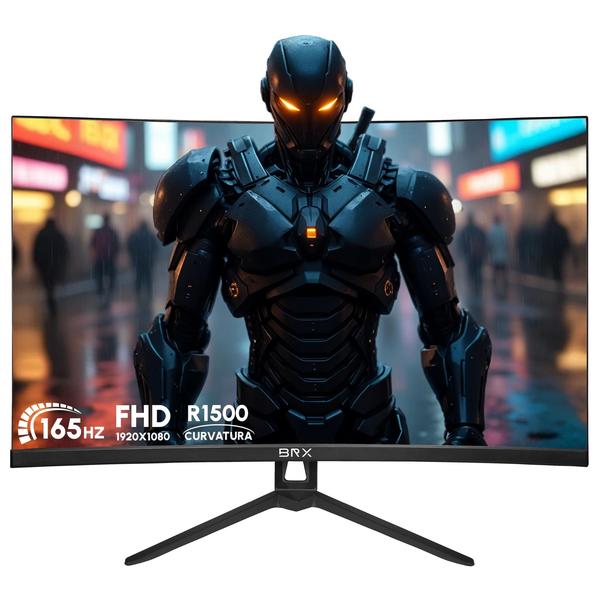 Monitor Gamer Led Brx 27" Curvo 165hz Tela Va R1500 Frameless Fhd