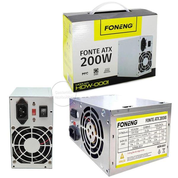 Fonte de alimentação para PC Foneng 200W prata 110V/220V Fonte de alimentação para PC Foneng 200W prata 110V/220V