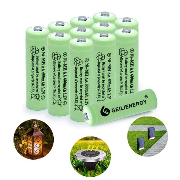 Baterias recarregáveis GEILIENERGY AA 600mAh 1,2 V (pacote com 12)