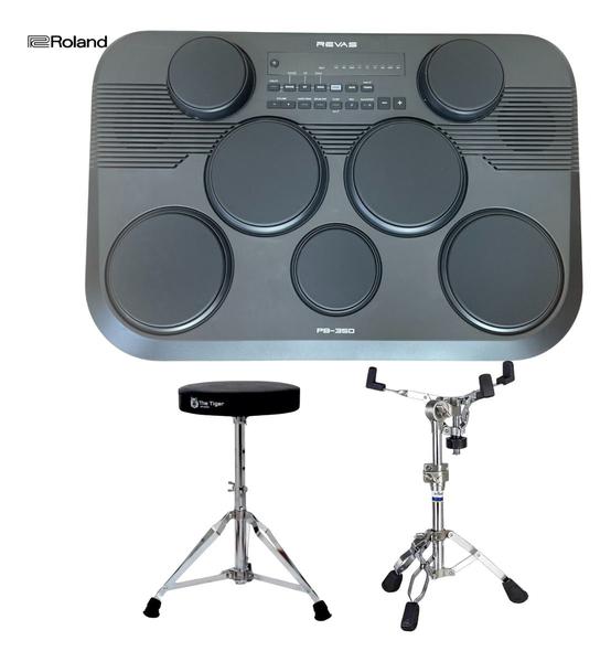 Kit Bateria Eletronica Revas Roland Pb350 + Estante + Banco