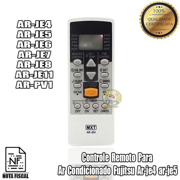 Controle Remoto Para Ar Condicionado Split Fujitsu Ar-je4