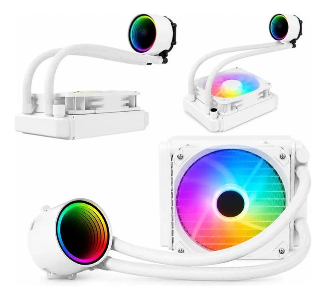 Water Cooler Hayom FC1317 120mm Rainbow Branco Intel AMD