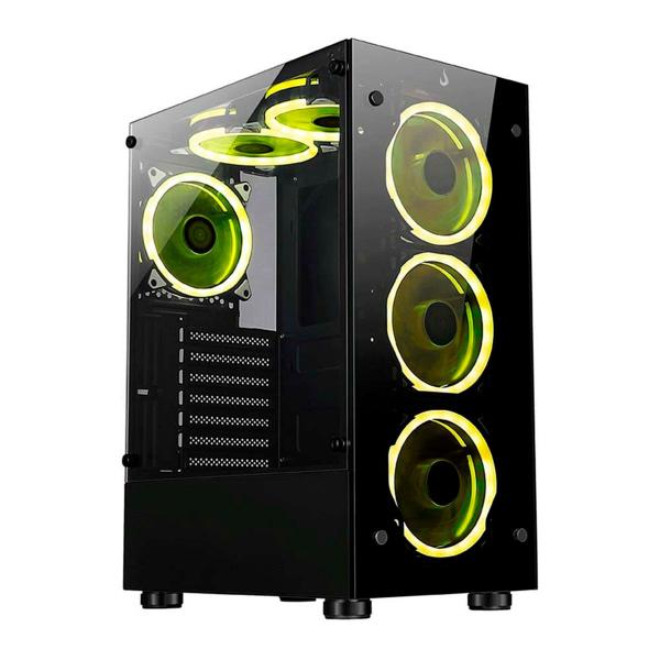 Gabinete Gamer Rise Mode Glass 06X Black, USB 3.0, Vidro Temperado, Preto - RM-CA-06X-FB