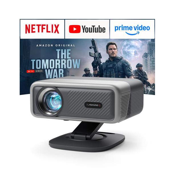 Projetor 4K AuKing com WiFi, Bluetooth, 3D e Áudio Dolby