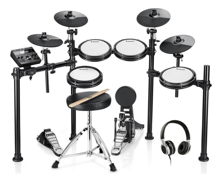 Bateria eletrônica 8 pads com fone e baquetas donner ded200