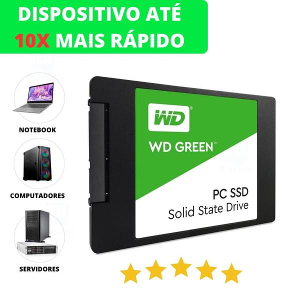 SSD Interno 2.5 Western Digital PC Notebook +Velocidade WD Green 120GB 240GB SATA 3 Original NF