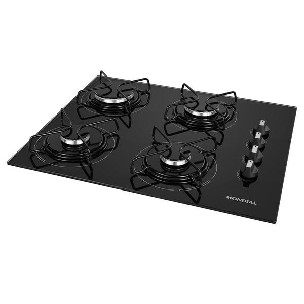 Cooktop a Gás 4 Bocas Mondial CTG01 Preto e Inox Bivolt