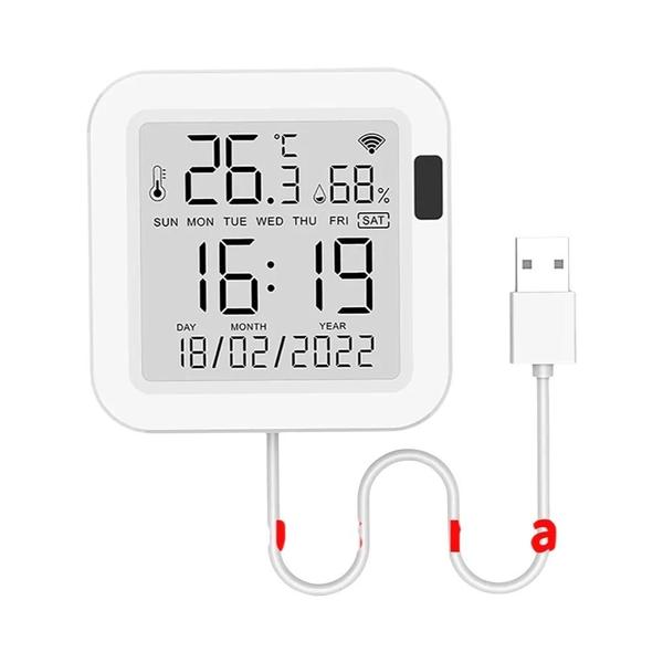 Sensor De Temperatura E Umidade WiFi Para Casa Inteligente Com Luz De Fundo, Compatível Com Alexa,