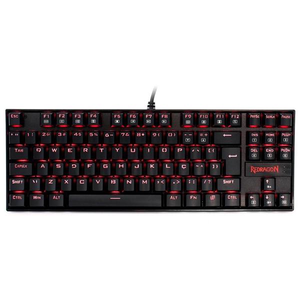 Teclado mecanico usb gamer kumara switch outemu brown redragon k552-2 preto