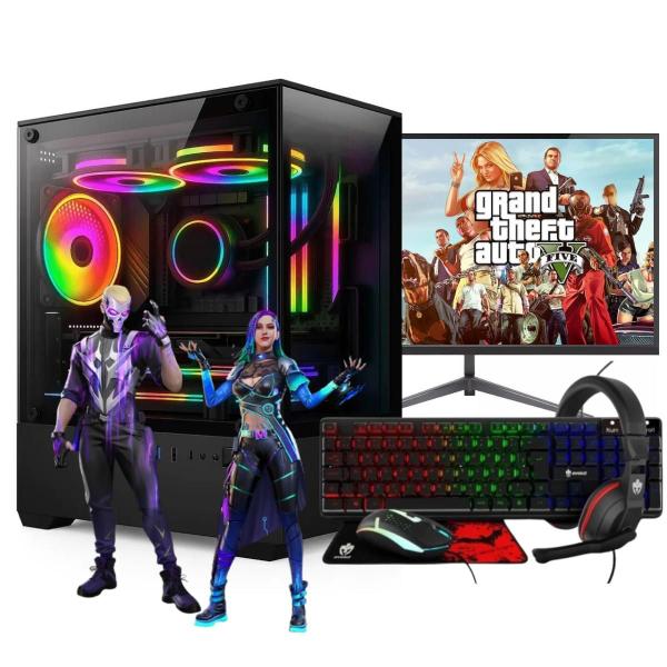 Computador Gamer Estudos Jogos Completo Monitor Teclado Mouse Headset
