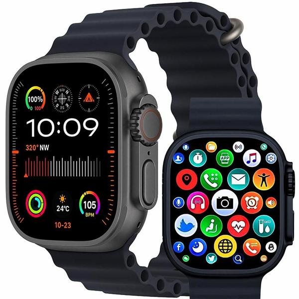 Smartwatch Watch X WS10-5 Ultra Relógio Inteligente com 5 Pulseiras Bluetooth Preto