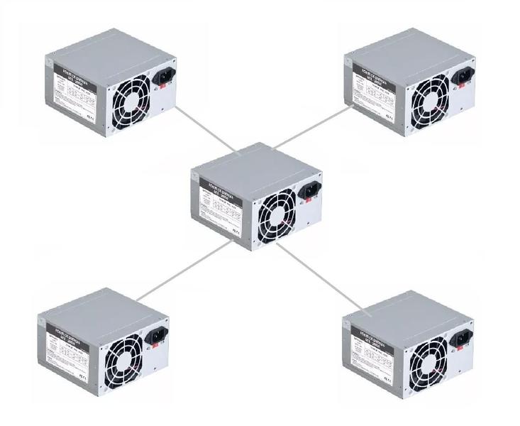 Kit 5 Fonte Alimentação Pc Atx 230w Computador 204 Pinos Silenciosa 2 Sata 2 Ide bivolt 01001