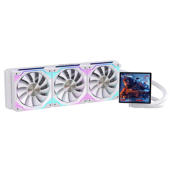 Water cooler round5 zephyro white argb 360mm amd/intel com display lcd r5-wc-zephyro-360w-2225