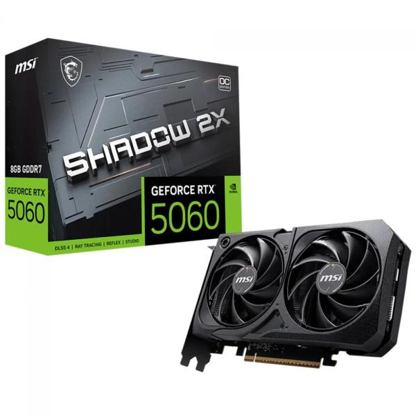 Placa de Vídeo MSI NVIDIA GeForce RTX 5060 Shadow 2X OC 8GB GDDR7 DLSS Ray Tracing