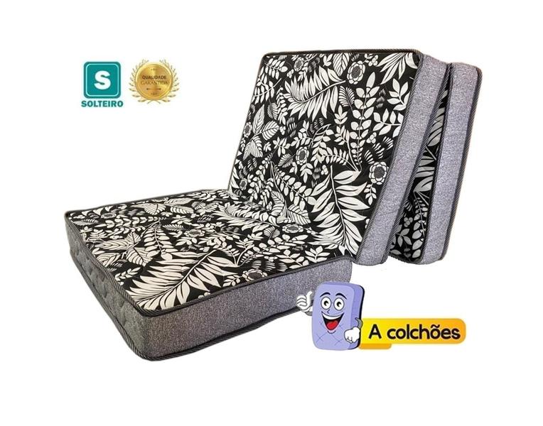 Colchão Dobrável Solteiro Espuma D23 NK Camas 14x78x188 Colchão Dobrável Solteiro Espuma D23 NK Camas 14x78x188