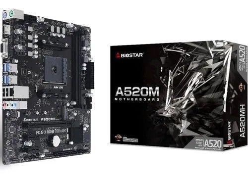 Placa Mae AM4 A520M AMD DDR4 Biostar