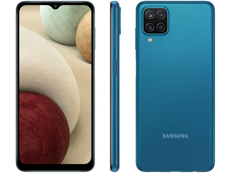 Smartphone Samsung Galaxy A12 64GB Azul 4G Octa-Core 4GB RAM 6,5” Câm. Quádrupla + Selfie 8M