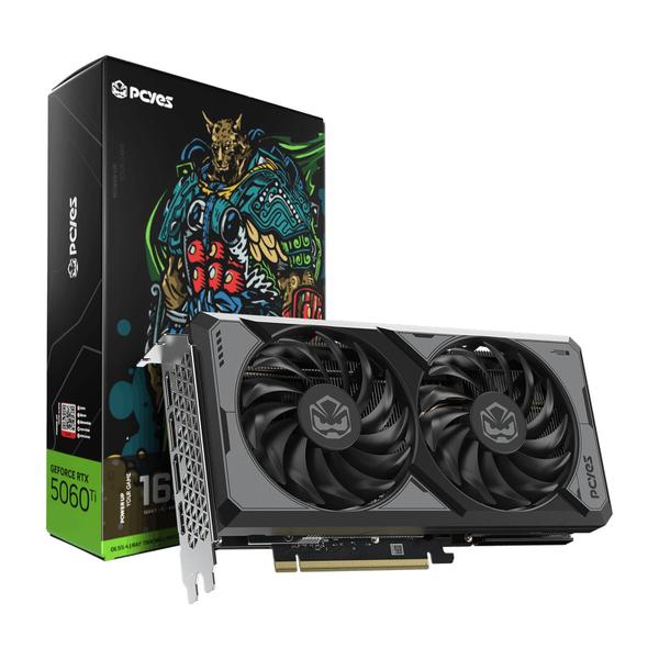 Placa de Video NVIDIA GeForce RTX 5060 Ti 16GB GDDR7 128BITS Dual Fan PVRTX5060TIB2F16G PCYES