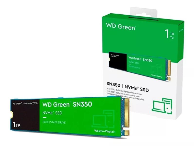 SSD 1 TB WD Green SN350, M.2 2280, PCIe, NVMe - WDS100T2G0C - Western Digital