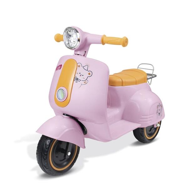 Maral Triciclo Elétrico Moto Scooter Avespa Infantil 6V com Som Luz e Baú Verde a Partir de 2 Anos