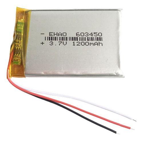 Bateria 3,7v 1200mah 6mm X 34mm X 50mm 603450 3 Fios -