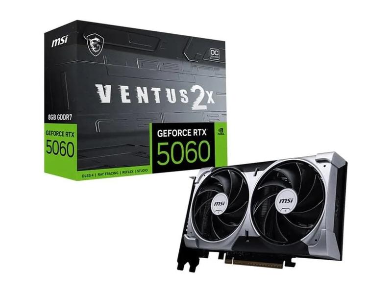 Placa de Video MSI Geforce RTX 5060 8G Ventus 2X OC 8GB GDDR7 128 BITS - 912-V537-017