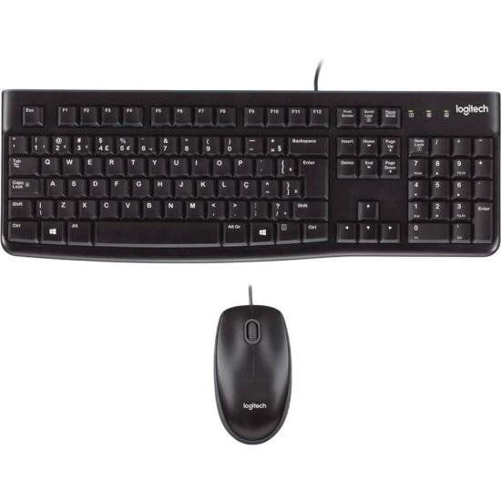 Kit Teclado e Mouse Com Fio USB Logitech MK120 Preto