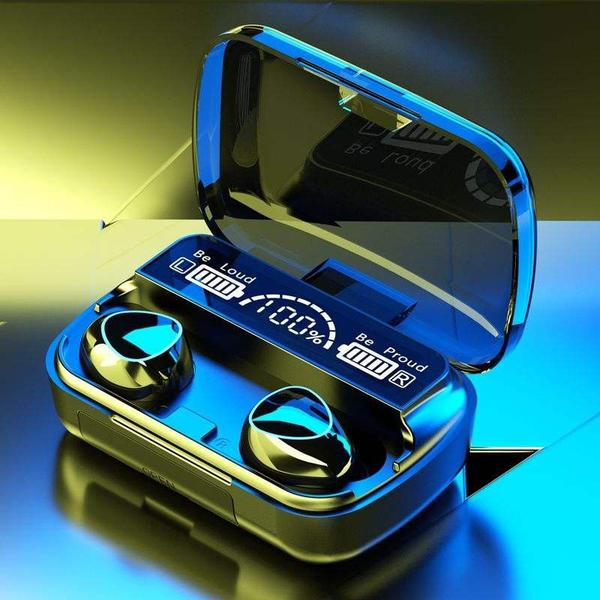 Fone de Ouvido Sem Fio Newest M10 TWS Bluetooth com Microfone e Estojo com Display LED