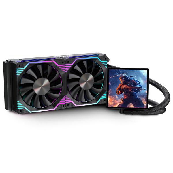 Water cooler round5 zephyro black argb 240mm amd/intel com display lcd r5-wc-zephyro-240b-2222