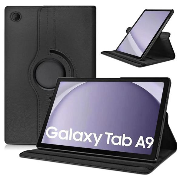 Capa Giratória Para Galaxy Tab A9 X110 / X115 / X117 - 8.7 Cor Preto Capa Giratória Para Galaxy Tab A9 X110 / X115 / X117 - 8.7 Cor Preto