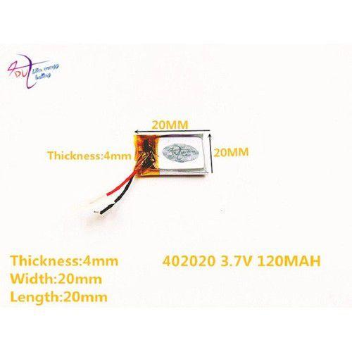 1 Unidade 120 Mah 3,7v Com 2 Fios 4mm X 20mm X 20mm 402020