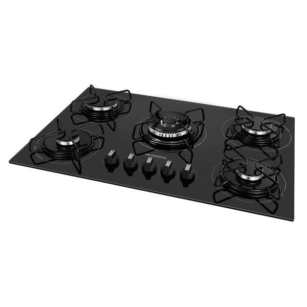 Cooktop a Gás 5 Bocas Mondial CTG03 Preto e Inox Bivolt