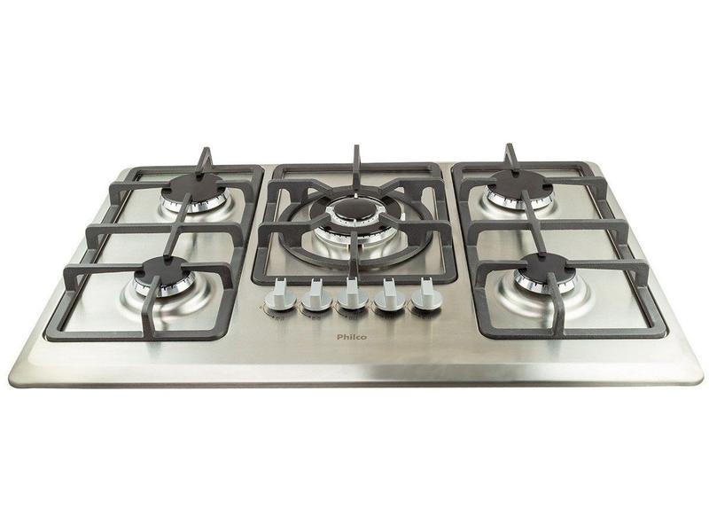 Fogão Cooktop Philco 5 bocas Tripla Chama PCT05ITC Inox Bivolt