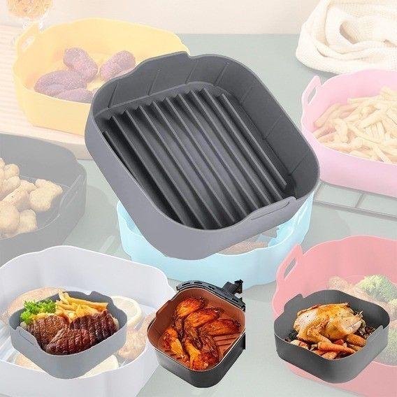 KIT 3 Forma De Silicone Para Air Fryer Forno Microondas Fritadeira Assadeira Reutilizável Antiaderente Flexível MODELO