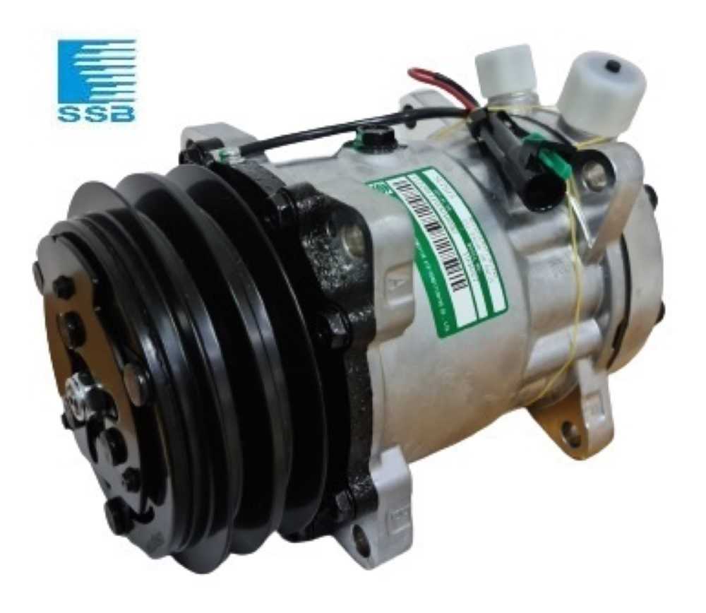 Compressor 7h15 8 orelhas 12v saida cima 2a 132mm sd4664 trator uniport 2011>