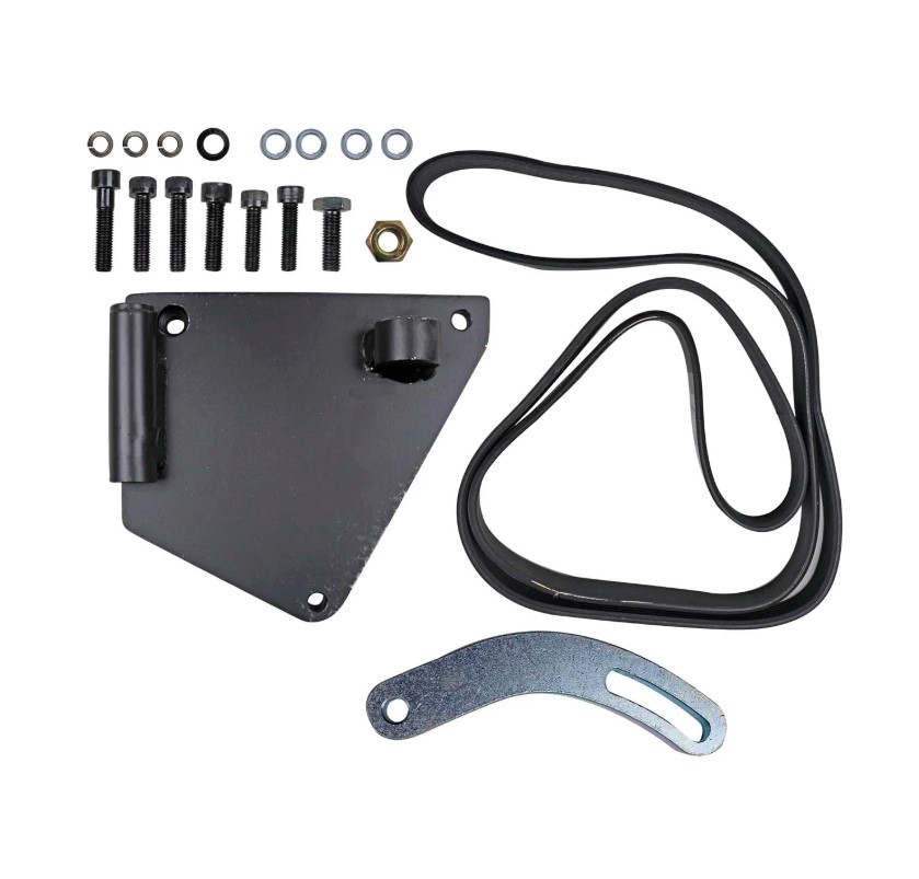 KIT SUPORTE COMPRESSOR 5H14/ 7H15 ORELHA POLIA 8PK RENAULT MASTER 2.3 2013 ATE 2021 COM BOMBA DE DIRECAO HIDRAULICA