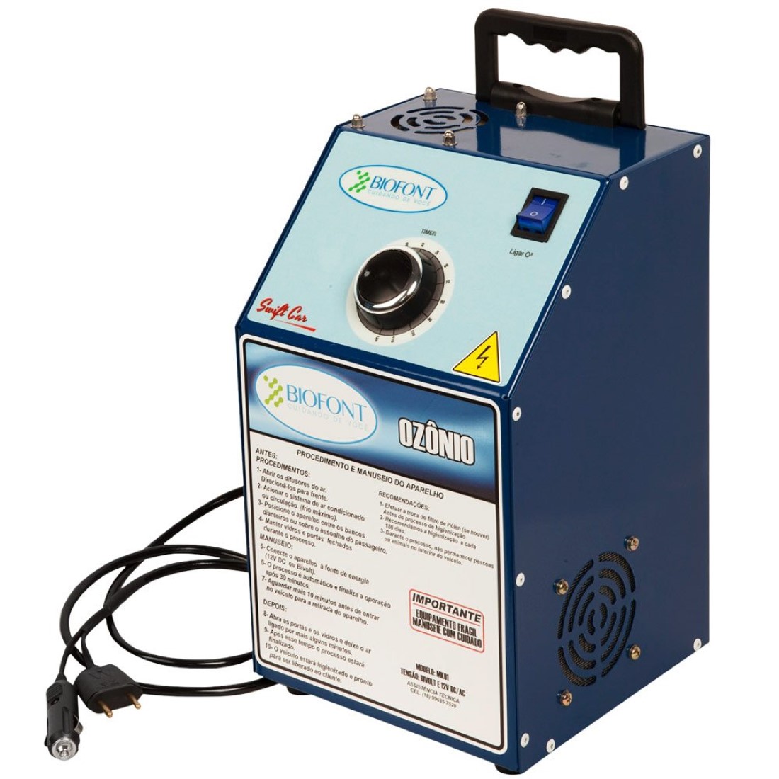 Maquina Higienização Ozonio Automotivo Bivolt/12v Mecar