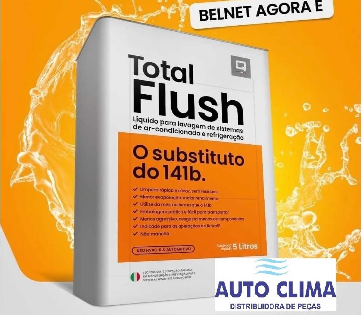 Gas sistema total flush gas para limpeza de sistema 5 litros