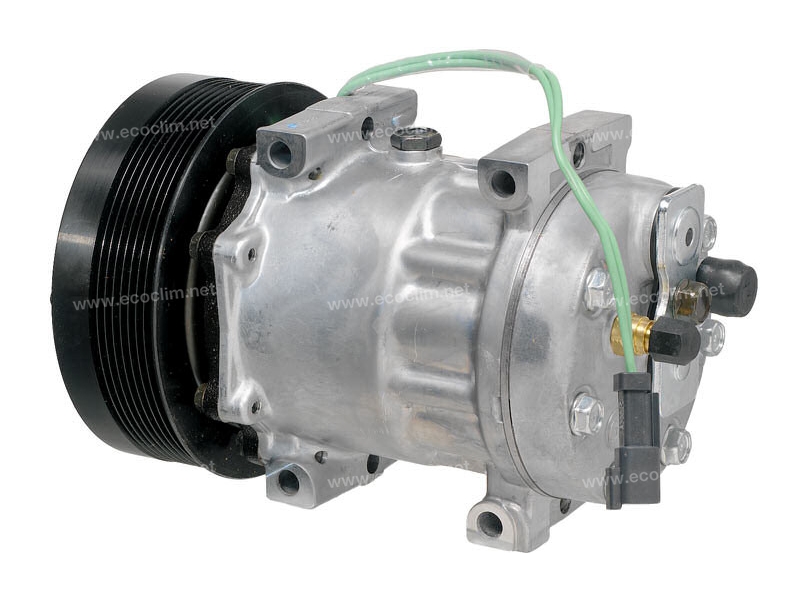 Compressor  7H15 4840 máquina Case Magnun 335 saída p/pressostato polia 8PK 24 volts OEM-1835106 SAN