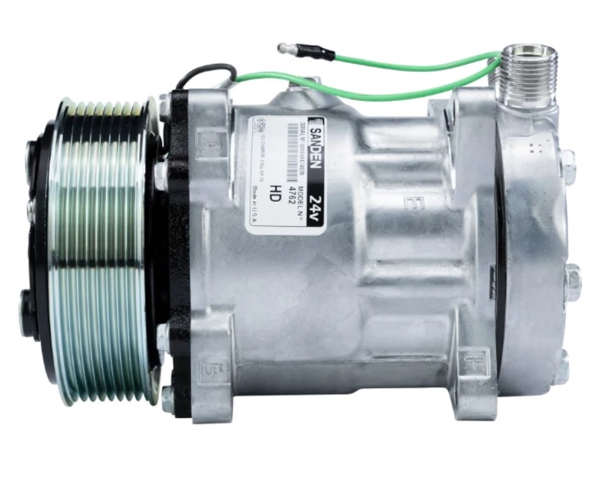 COMPRESSOR 7H15 CAMINHAO MAN TGX 2010>/ VW METEOR MOTOR MAN 2020> 24V MODELO SD4762  8 ORELHAS POLIA 8PK 119MM OEM: 2V3820803