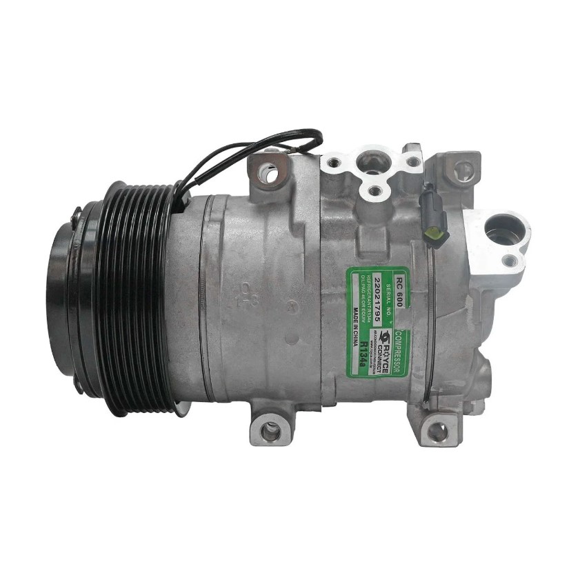 Compressor 10SRE18C Máquina Trator John Deere 5078E/ Colhedora CH950 12V Polia 8PK 126MM OEM: RE2846