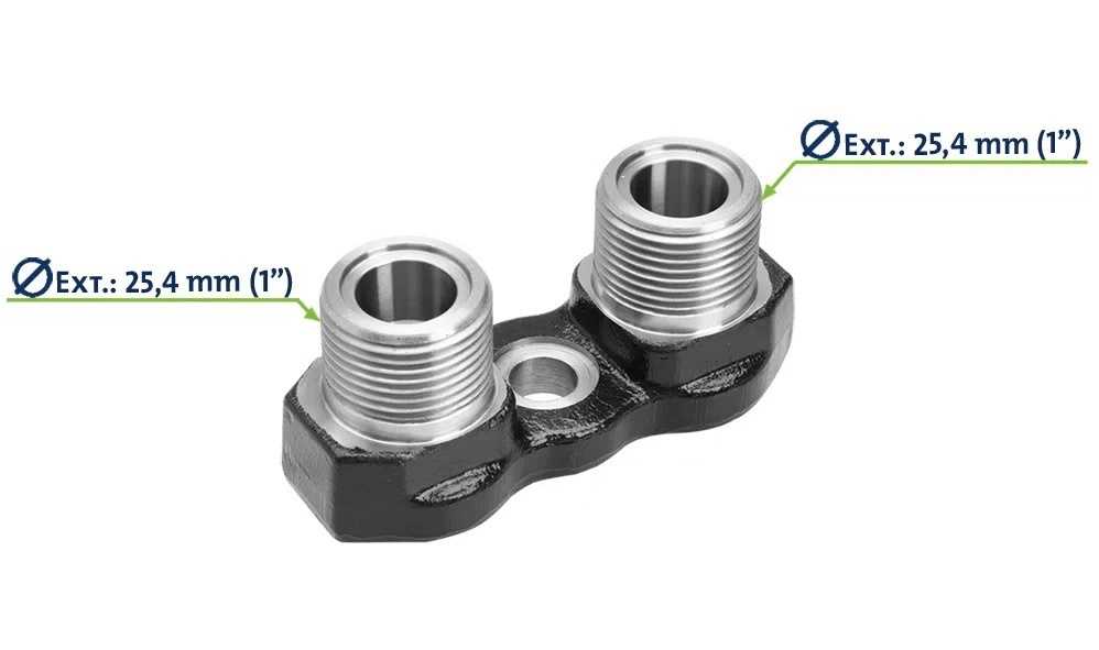 VALVULA CONECTOR ADAPTADOR COMPRESSOR FLEX 7H15 FLEX SAIDA HORIZONTAL TRAZEIRA 1" X 1" ACO 