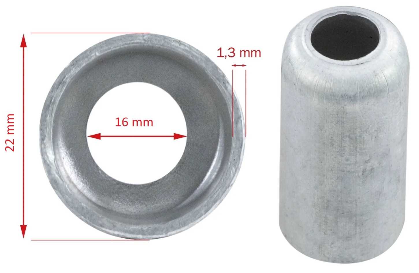 CANECA CLIP ALUMINIO 8MM 13/32 PAREDE REDUZIDA PACOTE COM 10PCS