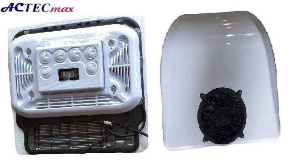 KIT AR CONDICIONADO UNIVERSAL DE TETO ELETRICO PARA CAMINHOES E MAQUINAS AGRICOLAS 24V 9500 BTU MOD.