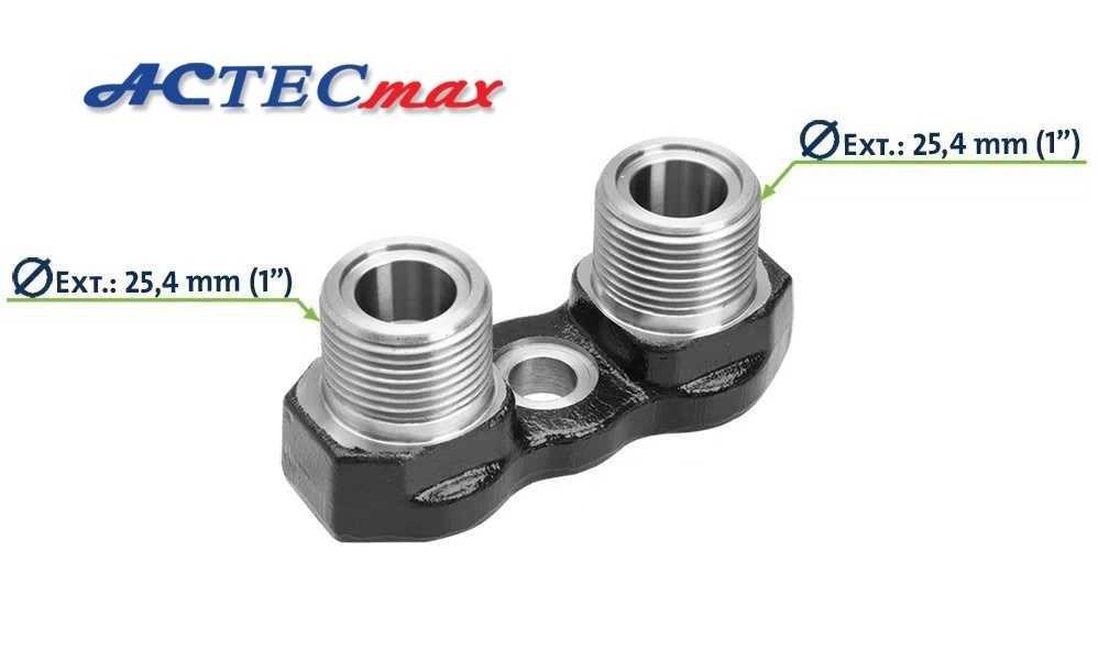 VALVULA CONECTOR ADAPTADOR COMPRESSOR FLEX 7H15 FLEX SAIDA HORIZONTAL TRASEIRA 1" X 1" ACO 
