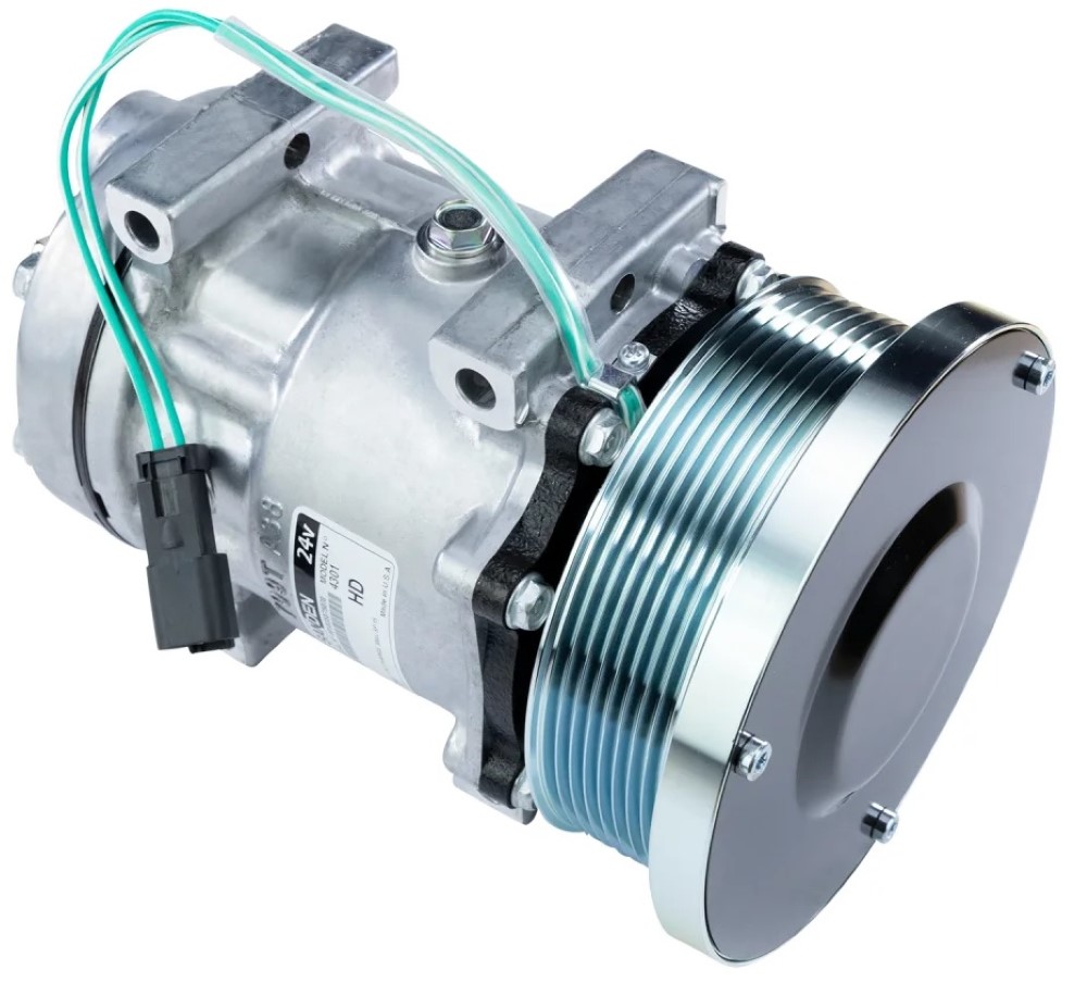 COMPRESSOR 7H15 CATERPILLAR/CASE 24V 8PK POLIA 132M/PASSANTE 1630872 SD4301
