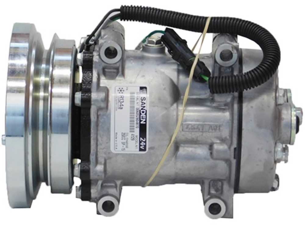 COMPRESSOR 7H15 PASSANTE CANAL 1A 24V MOTONIVELADORA RG140/RG170 SANDEN SD4129